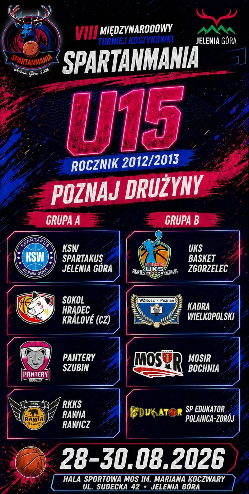 VIII Spartanmania 28-30.08.2026 – POZNAJCIE DRUŻYNY KATEGORII U15!  