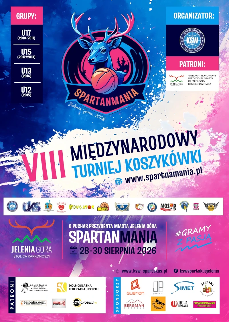 PREZENTUJEMY OFICJALNY PLAKAT VIII MIĘDZYNARODOWEGO TURNIEJU KOSZYKÓWKI SPARTANMANIA 2026!